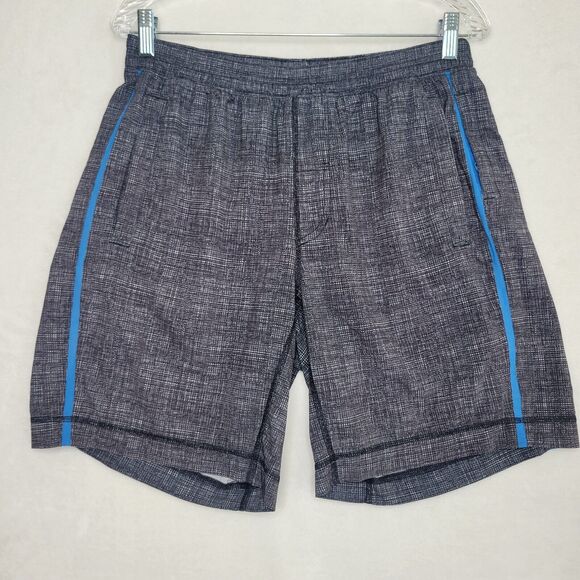 Lululemon Base Pace Fully Lined Gray Blue Athletic Workout Hiking Shorts Large - Picture 1 of 16
